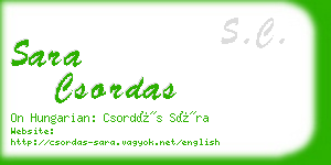 sara csordas business card